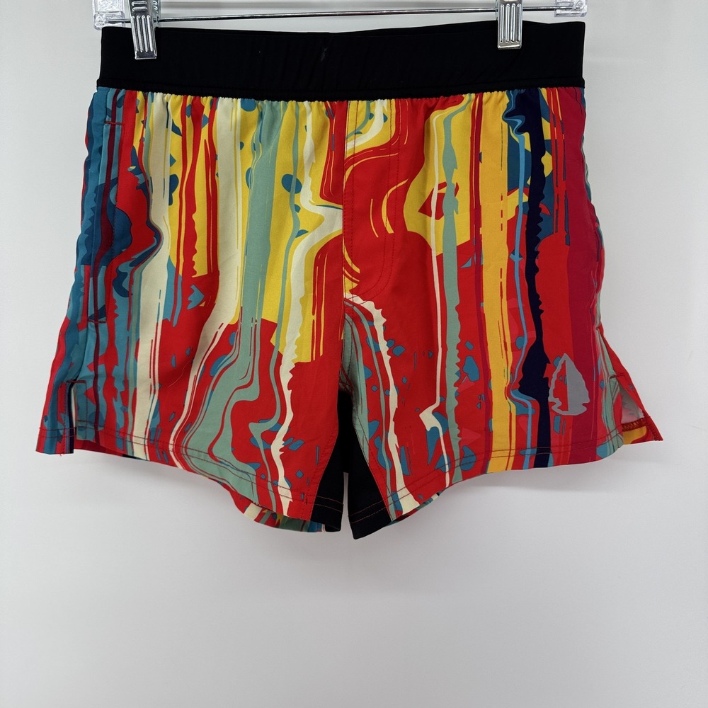 Tachuntfish Shorts Mens S Multicolor Abstract Elastic Waist Abstract
